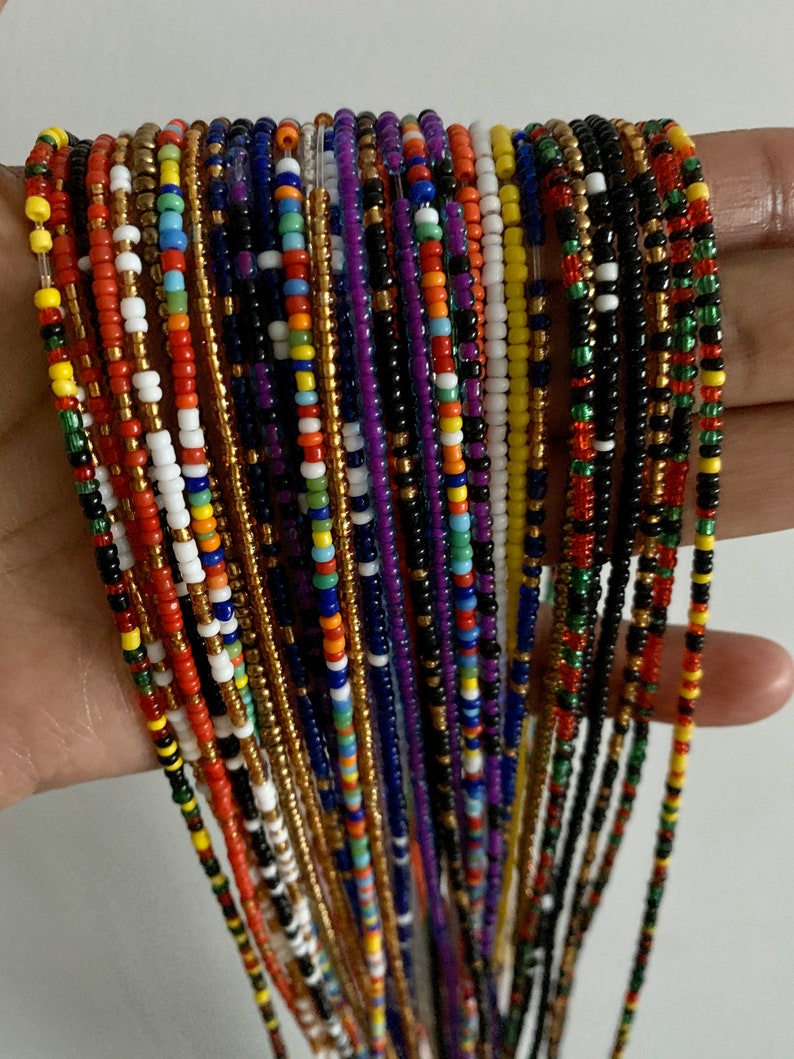 Double Strand Waist Beads On Sale Waist Beads-stacking Belly beads African Jewelry-Body Jewelry-Layering Jewelry Waist chain With Clasps image 2