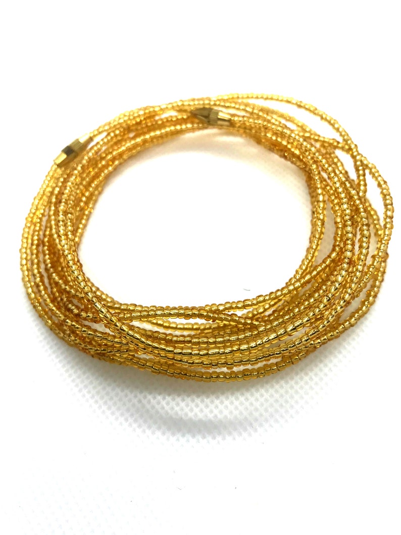 Sahara Gold Waist Beads African Waist Beads Belly Jewelry African Waistbeads Belly Chain Belly Beads With Clasps image 1