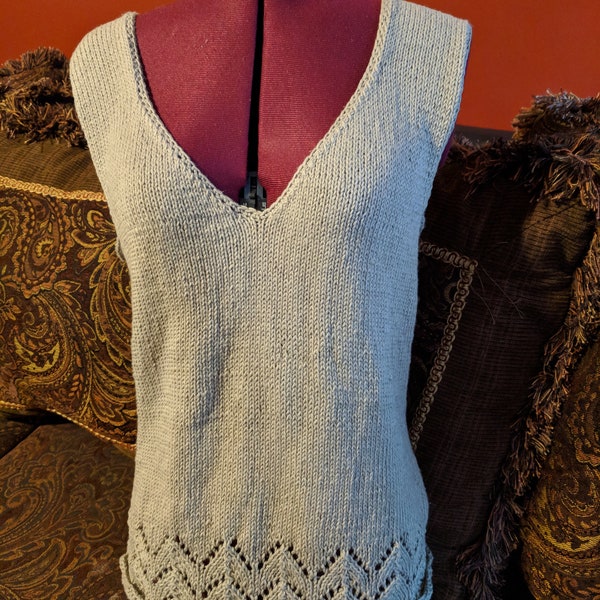 Hand Knit Tank Top Etsy