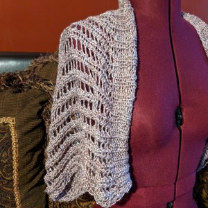 Hand Knit Silk Lace Bolero Shrug