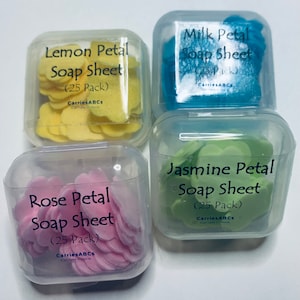 Petal Soap Sheets, Travel Soap, biodegradable and compostable, 25 pack