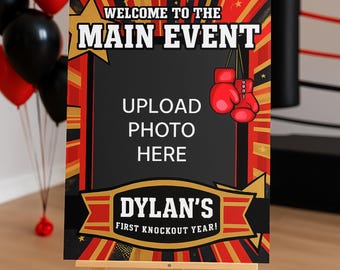 Boxing Birthday Welcome Sign – Main Event Poster, Editable Template (Digital Download)