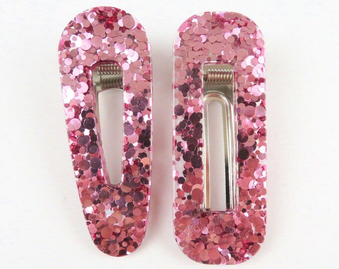 Rose Gold Glitter Resin Hair Clip Barrette