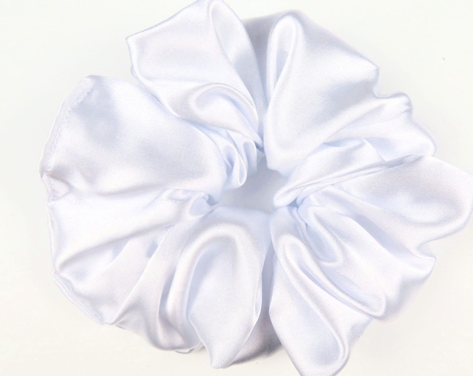 White Satin Scrunchie