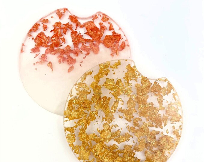 Gold and Rose Gold Foil Resin Car Cup Holder coasters