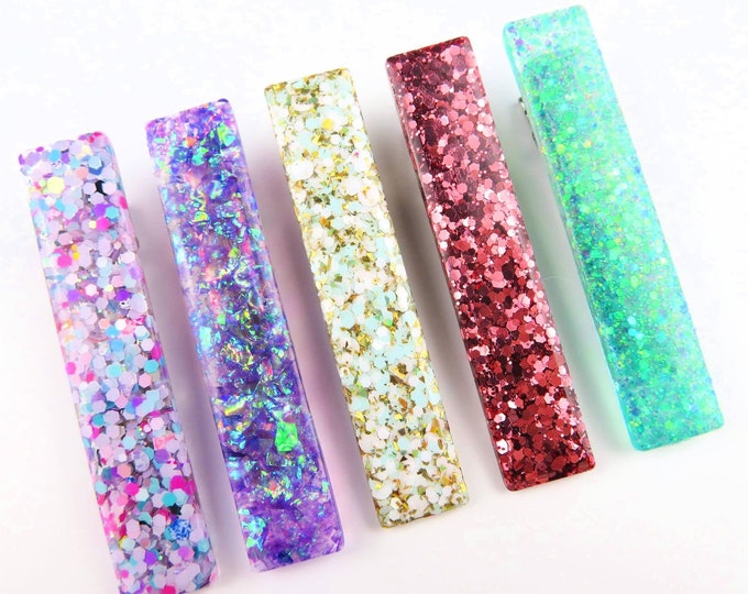 Chunky Glitter Resin Hair Clip Barrette