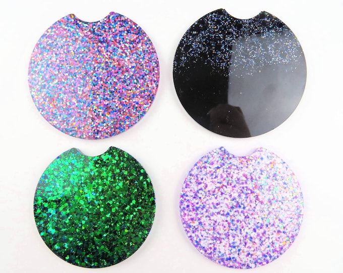 Glitter Resin Car/Cup Holder Coasters