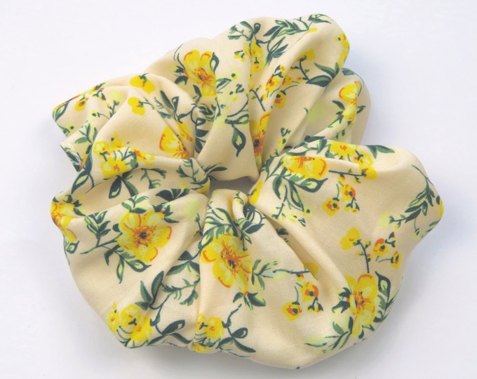 Simple Pink Floral Scrunchie