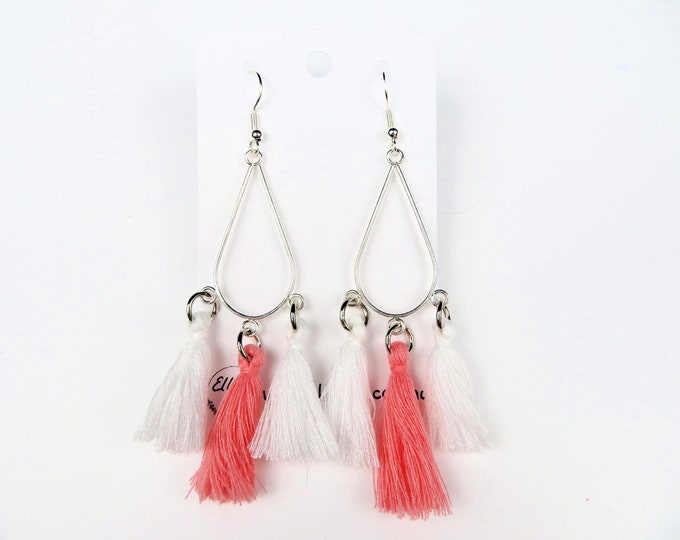 Tear Drop and Tassel Dangle Earrings