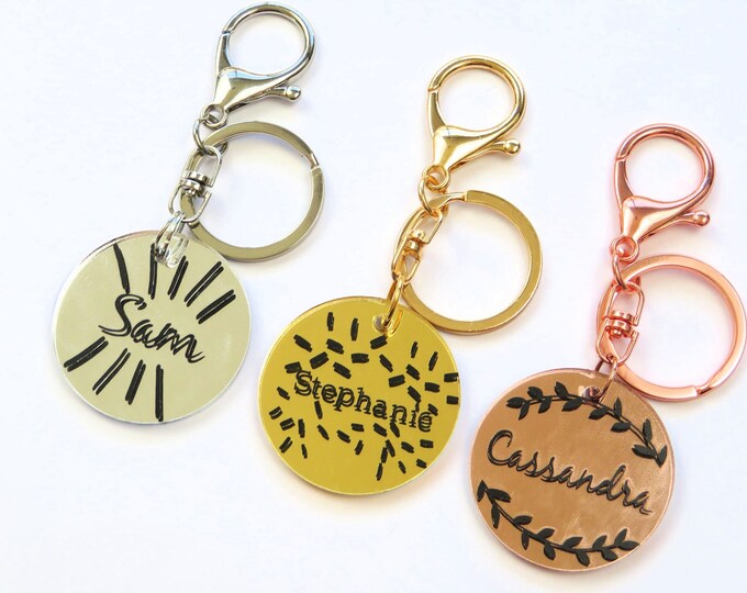 Custom Name Mirror Key Chain