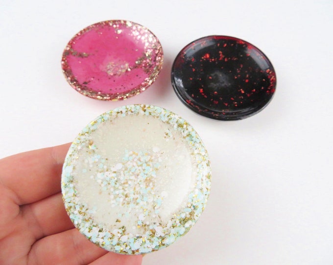 Mini Glitter Resin Jewellery Dish Ring Bowl