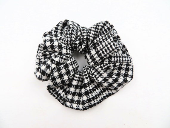 Black and White Plaid Scrunchies