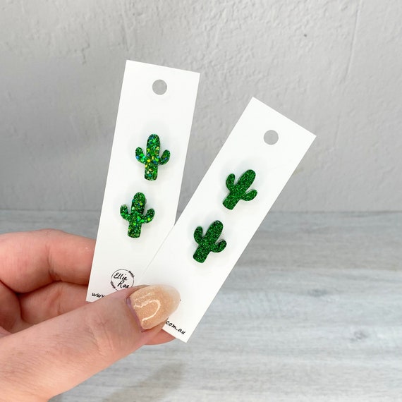 Cactus Resin Stud Earrings