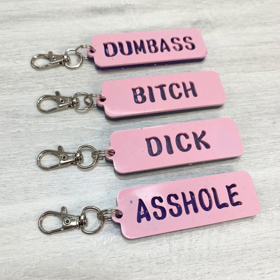 Baby Pink Cuss Word Resin Keychain