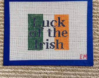 Luck of the Irish,  18 mesh needlepoint canvas