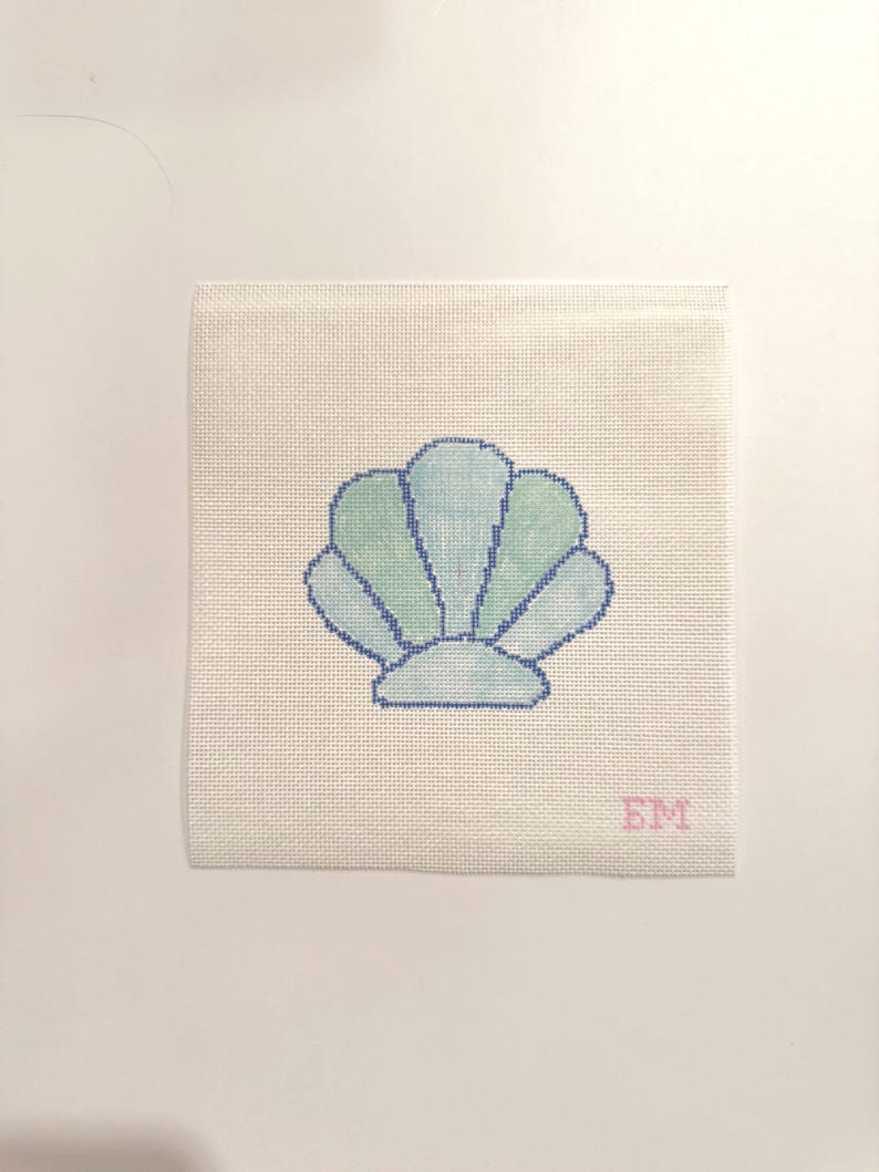 Shell Pattern Needlepoint Shell Needlepoint Canvas - Etsy