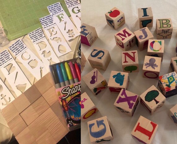 wooden blocks for baby shower