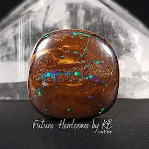 Australian Koroit Opal * 13.39 x 13.02 x 3.87mm * sparkly boulder opal cab * video * mkob9