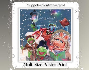 Muppets Christmas Carol-poster: Kermit, Miss Piggy, Gonzo - decoratie vakantie