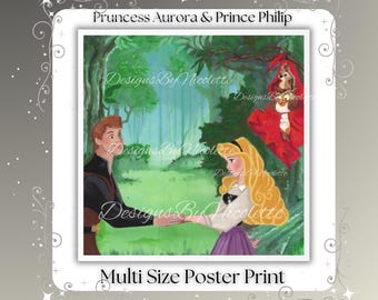 ディズニー 眠れる森の美女 オーロラ姫とフィリップ王子のイラスト