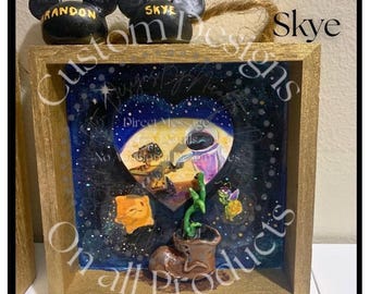 Wall-E and Eve 3D Display Box: Hand-Painted Pixar Fan Art
