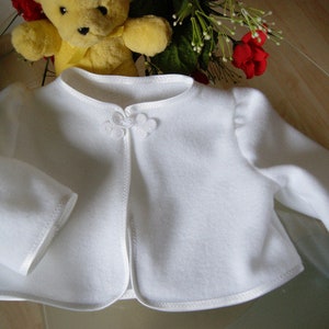 Christening jacket for christening dress, bolero jacket, white and cream