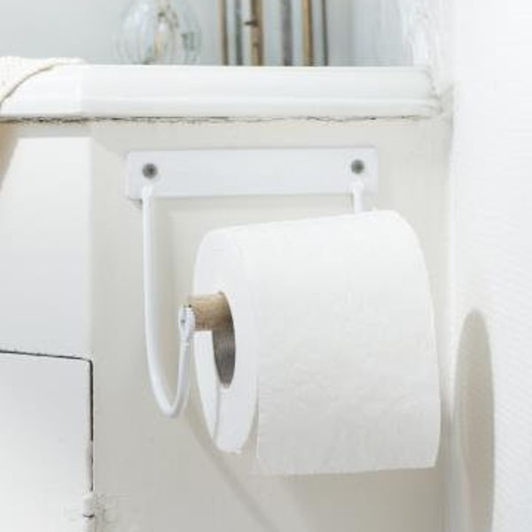 Landhaus Toilettenpapierhalter PAULA rustikal in weiß