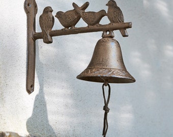 Charmante Türglocke Vögel im Landhaus Stil, Gusseisen