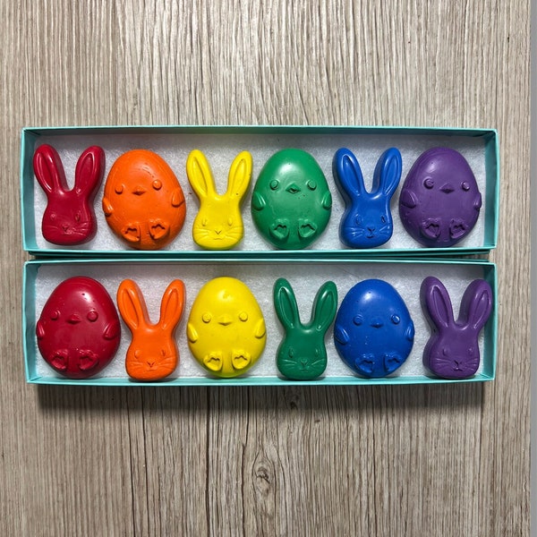 Spring Easter Bunnies and Chicks Crayon Gift Set- 6 or 10 pack