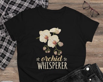 Orchid Whisperer Shirt, Orchid Lover T-Shirt, Gift for Orchid lovers, Orchid Shirt for women, Orchidaceae Floral Gardening T-shirt, Boho Tee