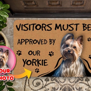 Personalized Yorkshire Terrier Doormat, Custom Yorkie Owner Welcome Mat, Housewarming Gift, Closing Gift for Yorkie Dog Mom, Pet Decoration