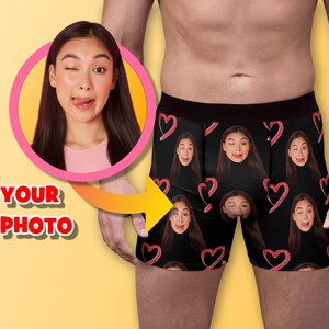 Custom Photo Boxers For Men – Personalized Underwear With Face Print, Gift For Husband Or Boyfriend