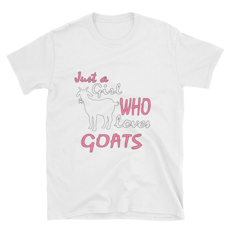 Maglietta Donna "Just A Girl Who Loves Goats" - T-shirt Casual Con Stampa Capre E Fiori