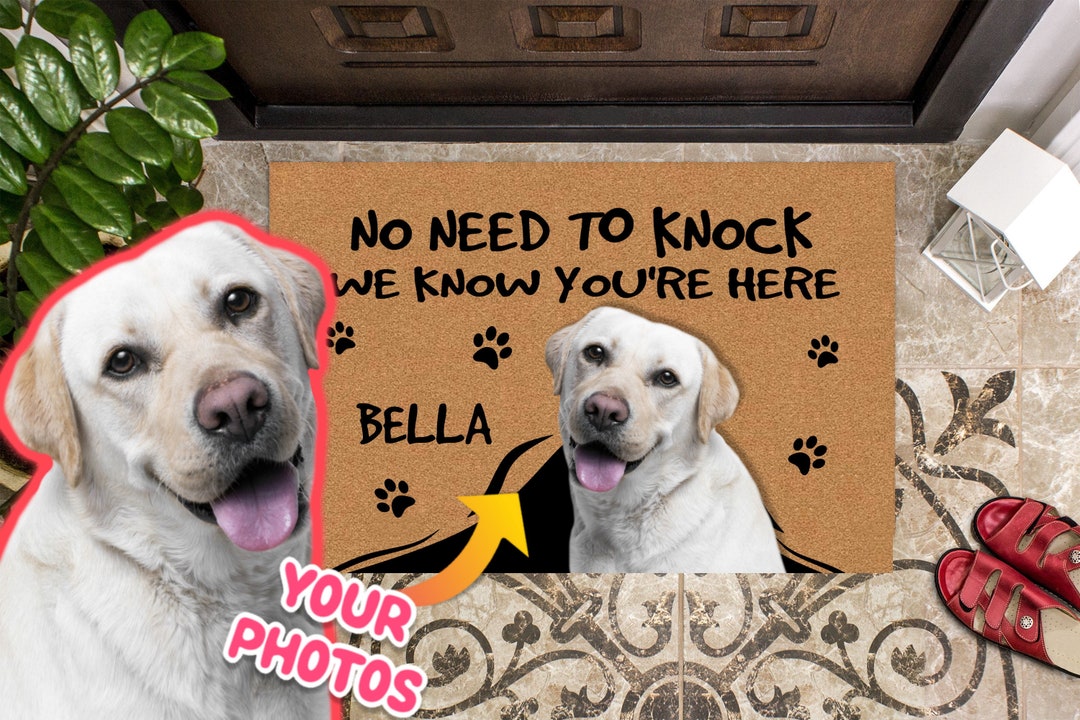 No Need to Knock We Know You're Here Dog's Doormat, Dog Mat