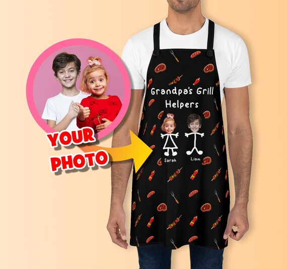 Personalized Grandpa's Apron Custom Barbeque Photo Apron Etsy