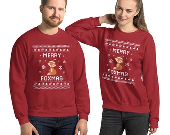 Fox Christmas Sweater Fox Ugly Xmas Sweatshirt Fox Christmas - Etsy UK