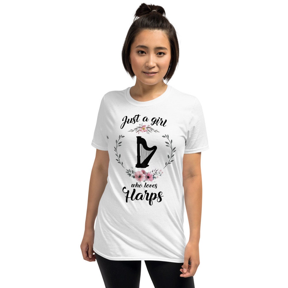 Girl's Harp Shirt Just a Girl Who Loves Harps Harp Lover - Etsy