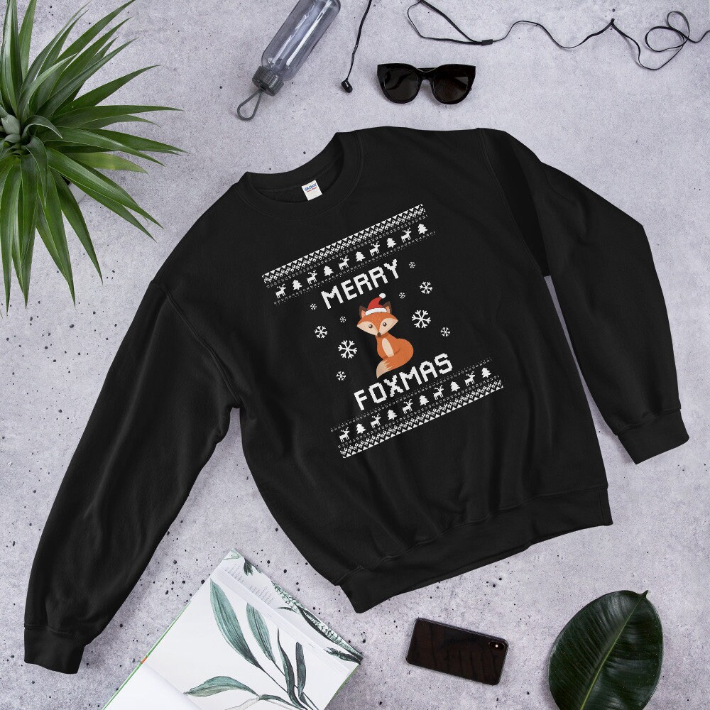 Fox Christmas Sweater Fox Ugly Xmas Sweatshirt Fox Christmas - Etsy UK