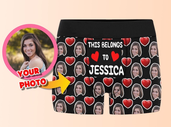 Custom This Belongs to Face Underwear, Personalized Gift for Wedding  Anniversary, Funny Photo Boxers, Newly-wed Husband Briefs, Fiancé Gift -   Canada
