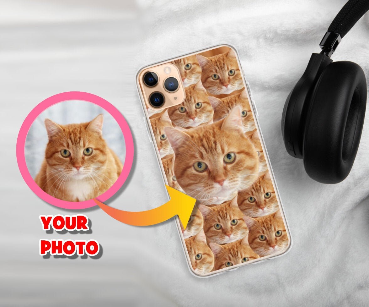 Custom Cat Photo iPhone Case Phone Case with Cat's Etsy