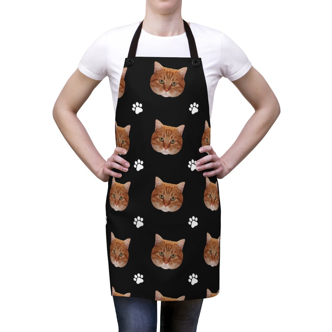 Personalized Cat Picture Apron Funny Cat Lover Apron Custom Etsy