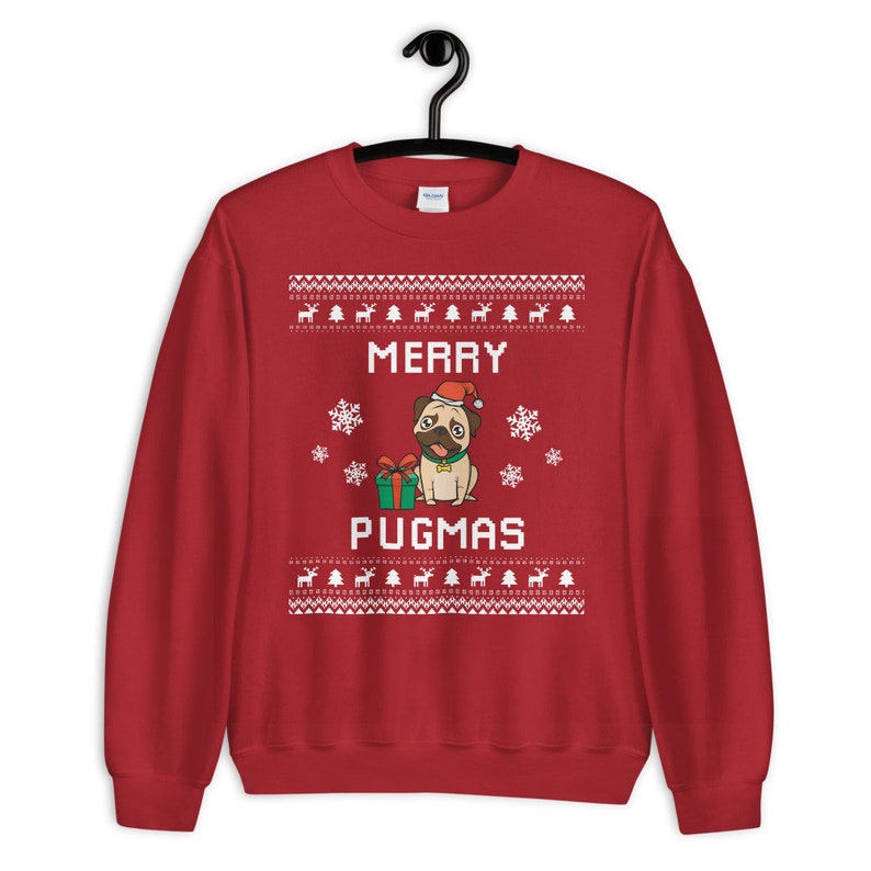 Pug Christmas Sweater Pug Ugly Xmas Sweatshirt Pugs Etsy