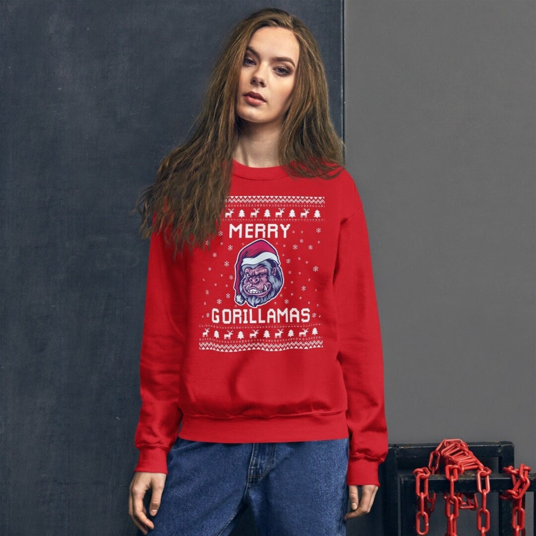 Gorilla Ugly Christmas Sweater Gorilla Xmas Sweatshirt Gorilla