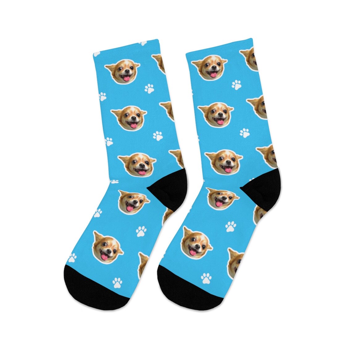 Calcetines personalizados de la cara del perro calcetines de | Etsy