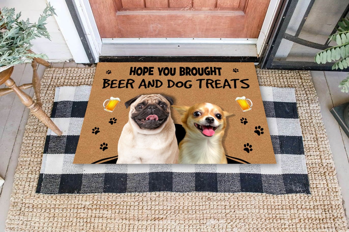 Personalized Dog Welcome Mat Gift for Beer Lovers Funny image 6