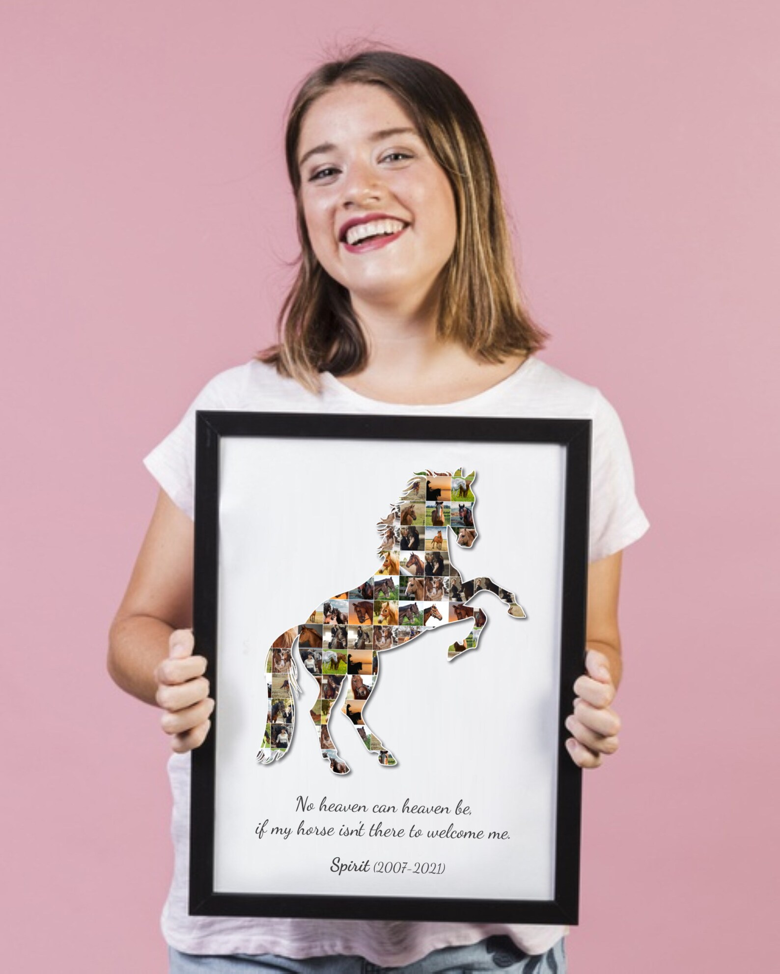 Custom Horse Photo Collage Wall Art Personalized Horse Owner Etsy