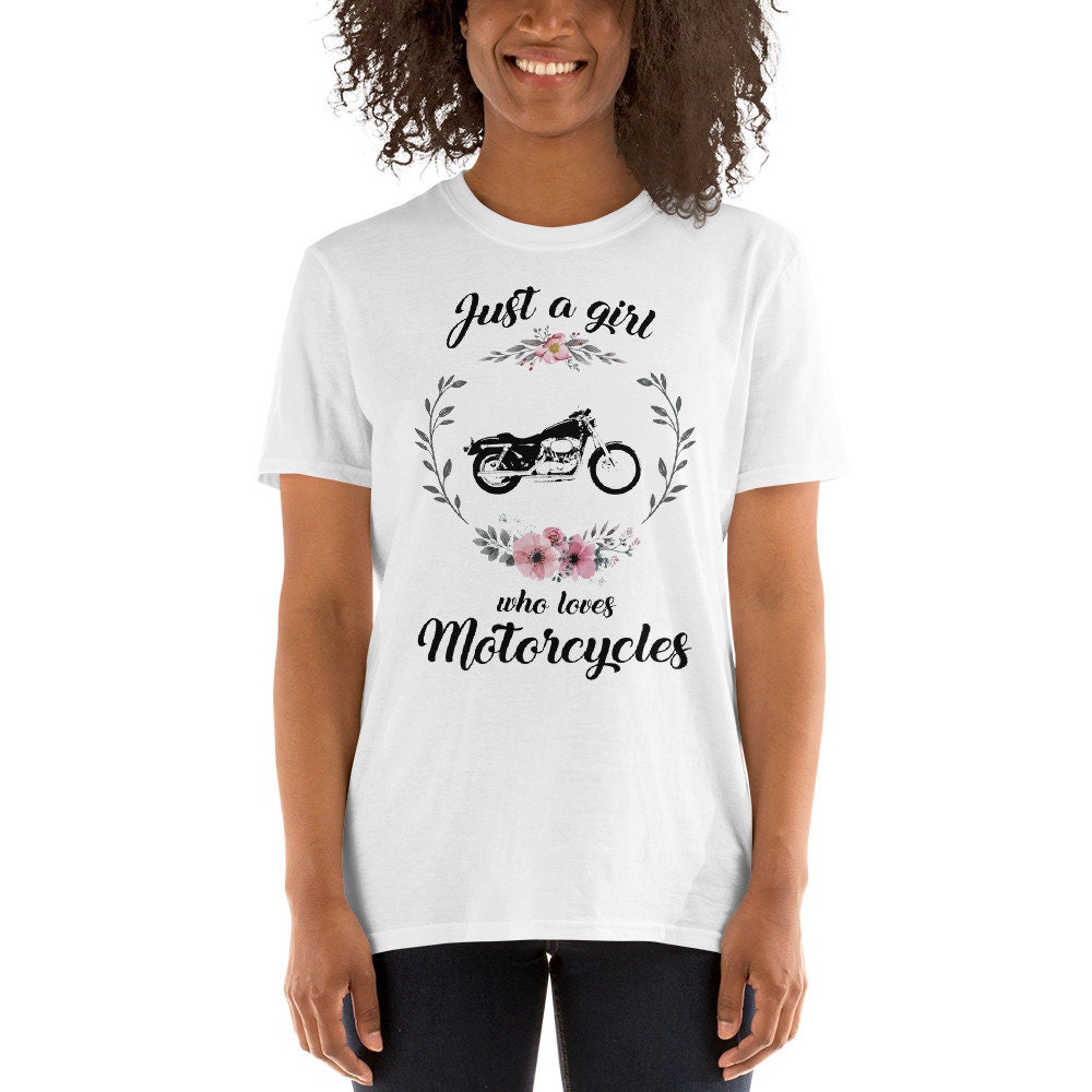 Girls Motorcycle TShirt Biker Shirt Just a girl who loves Etsy