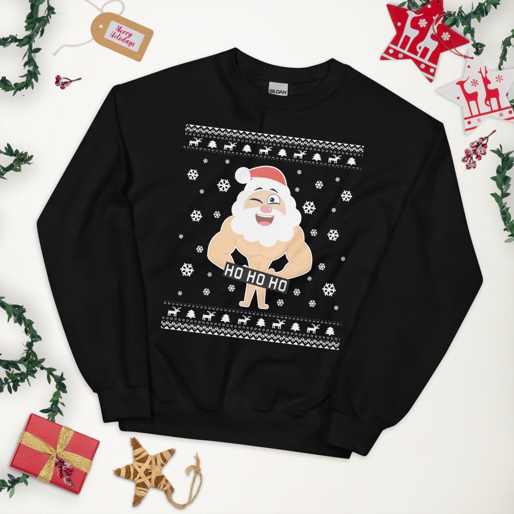 Naughty Santa Claus Ugly Christmas Sweater, Inappropriate Xmas Sweatshirt,  Rude Christmas Party Sweater, Sexy Naked Santa Xmas Sweater -  Canada