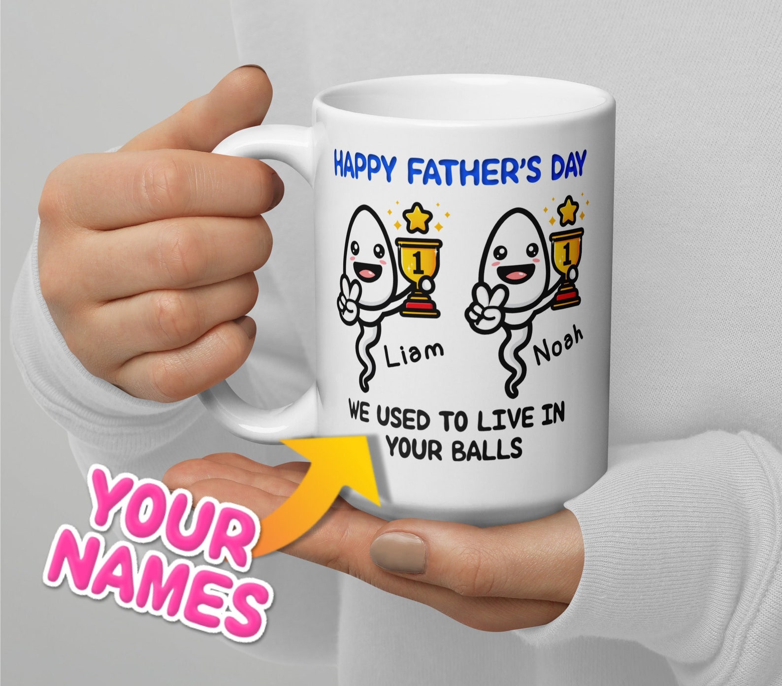 We Used to Live in Your Balls Funny Sperm Mug