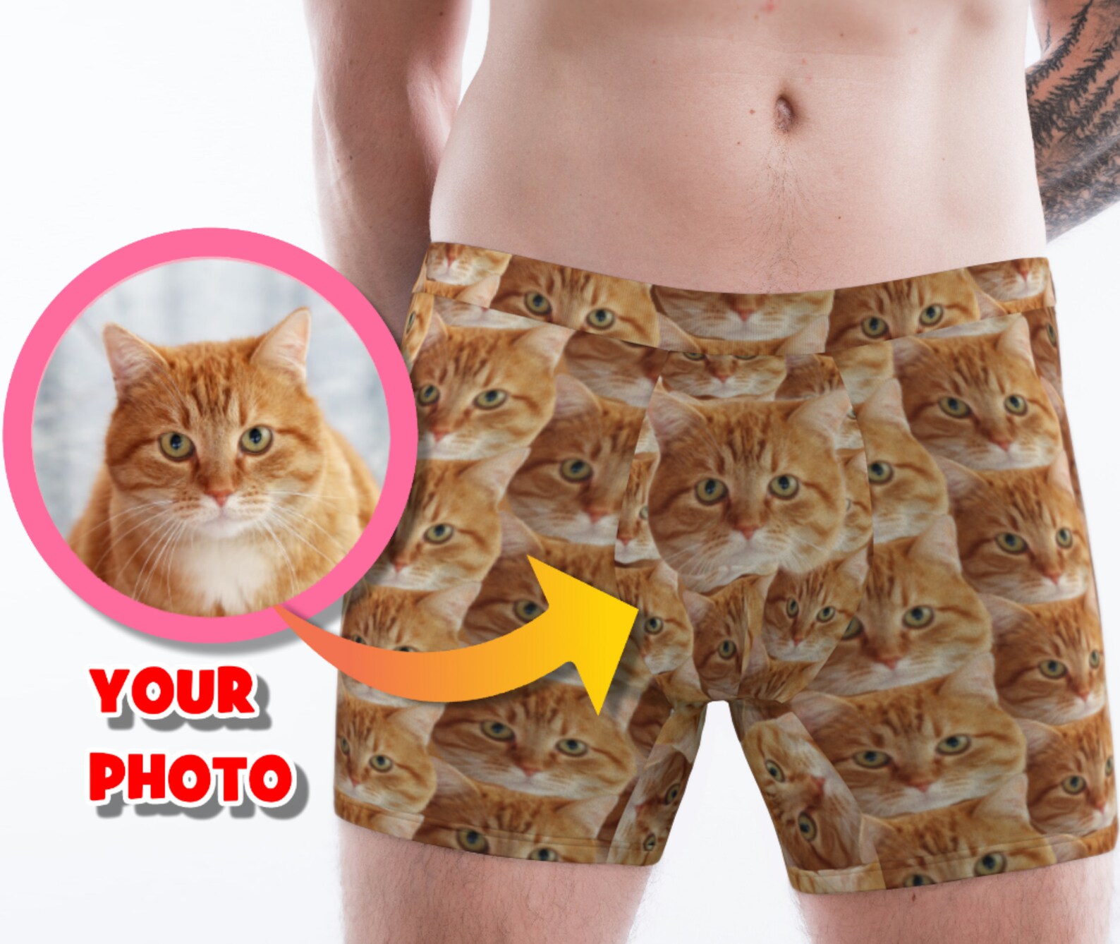 Custom Cat Photo Men's Underwear Gift for Cat Owner Etsy